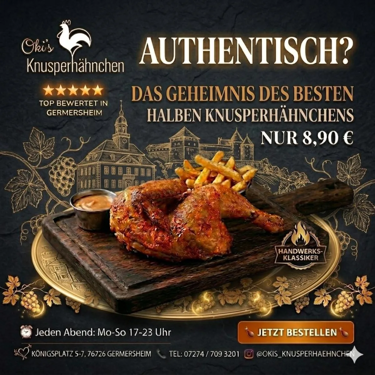 Halbes Knusperhähnchen von Okis in Germersheim