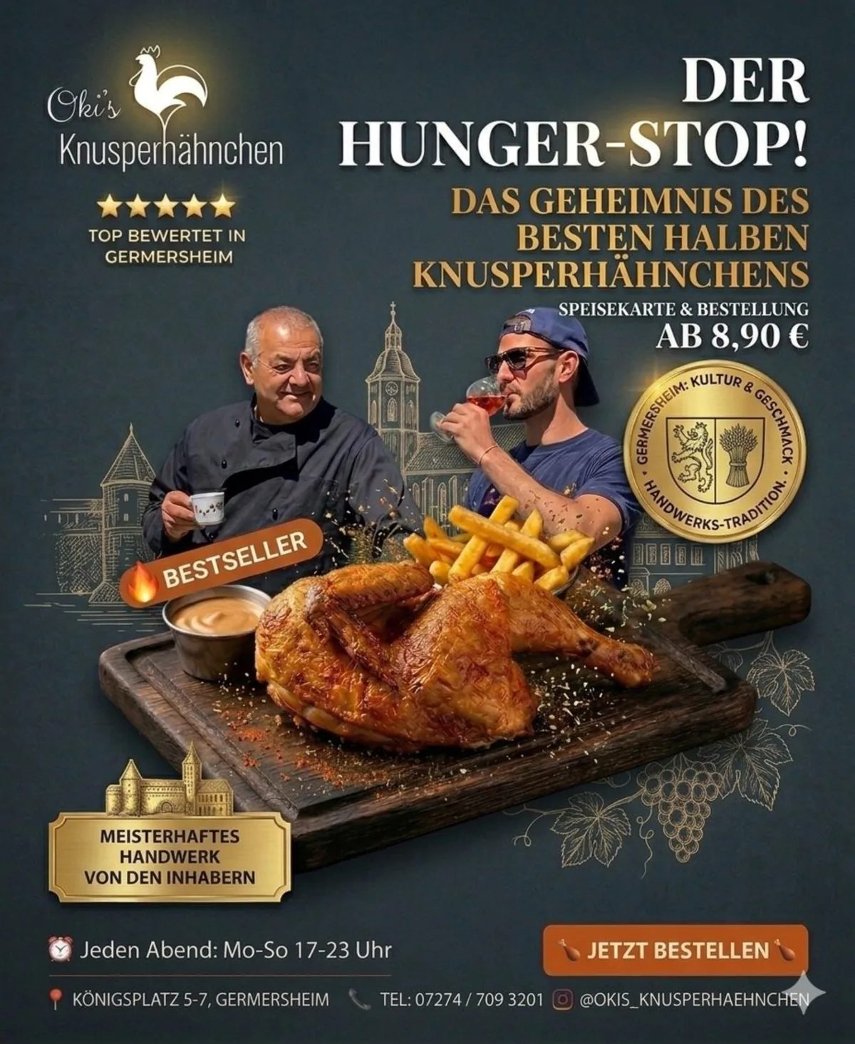 Okis Team und Bestseller-Hähnchen